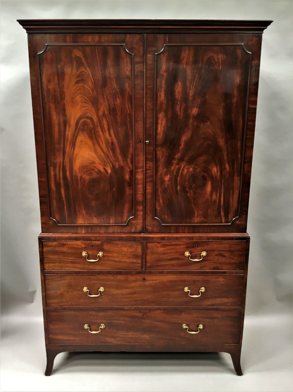 George III mahogany linen press