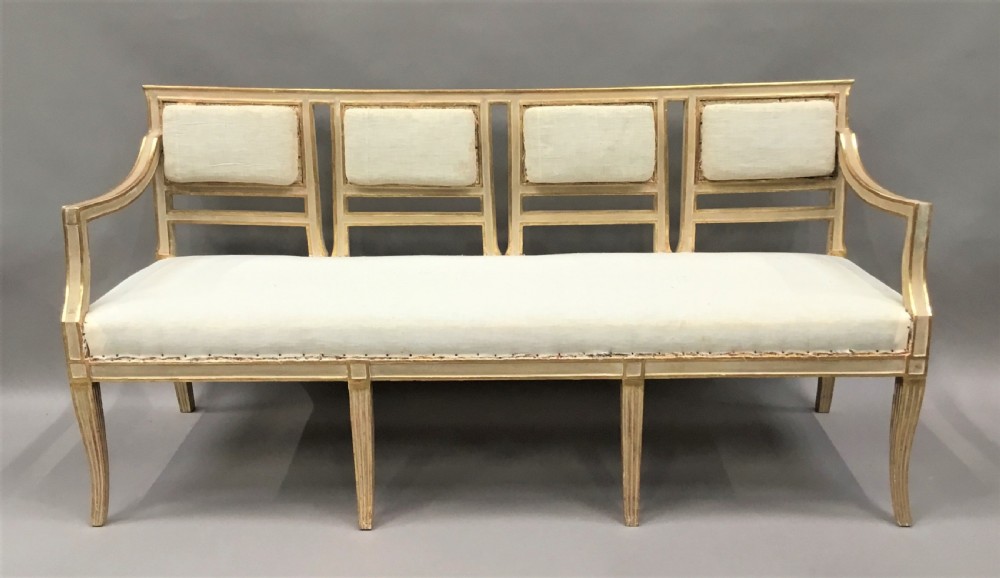 C19th Italian painted and parcel gilt settee View III