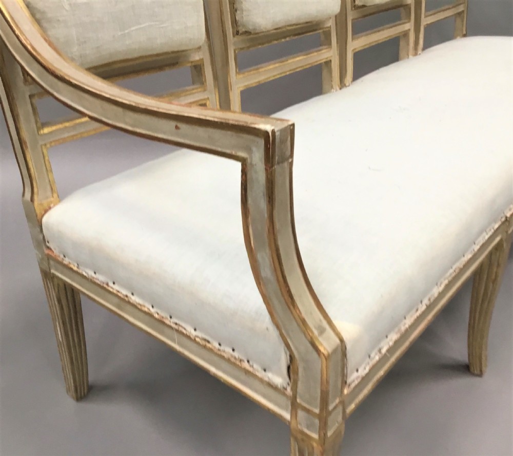 C19th Italian painted and parcel gilt settee View IX