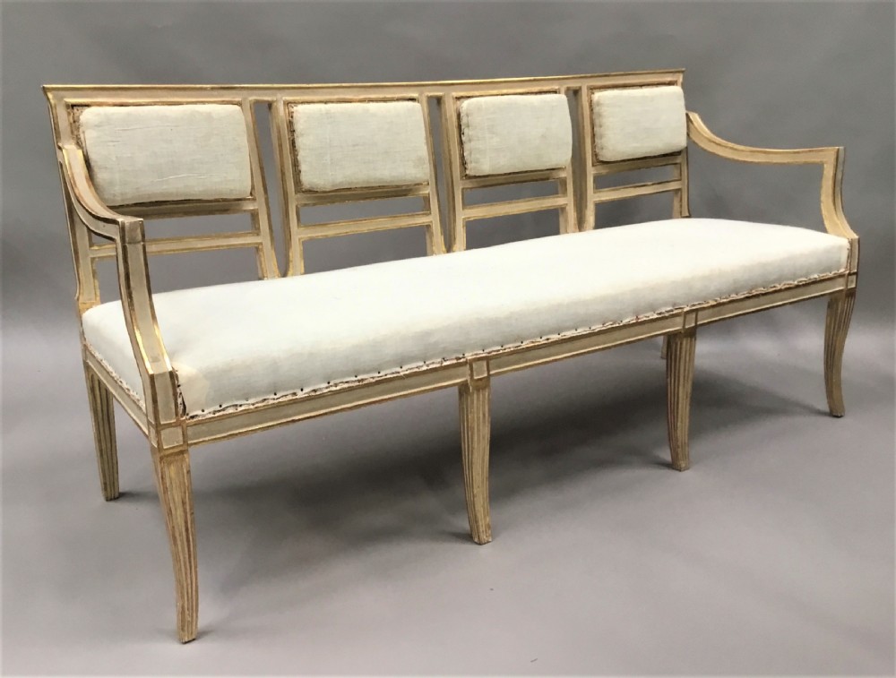 C19th Italian painted and parcel gilt settee View XV