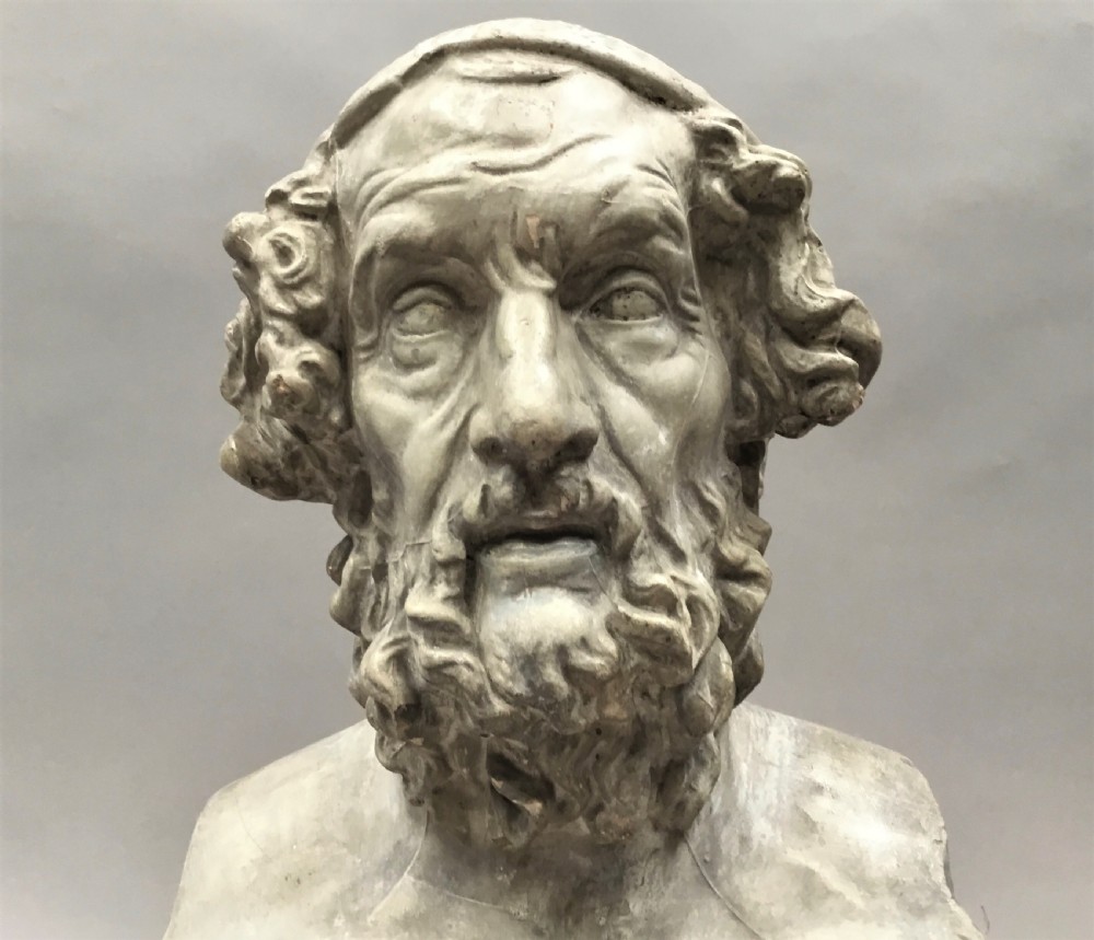  C19th plaster bust of Homer in the manner of Carlo and Filippo Albacini View XI