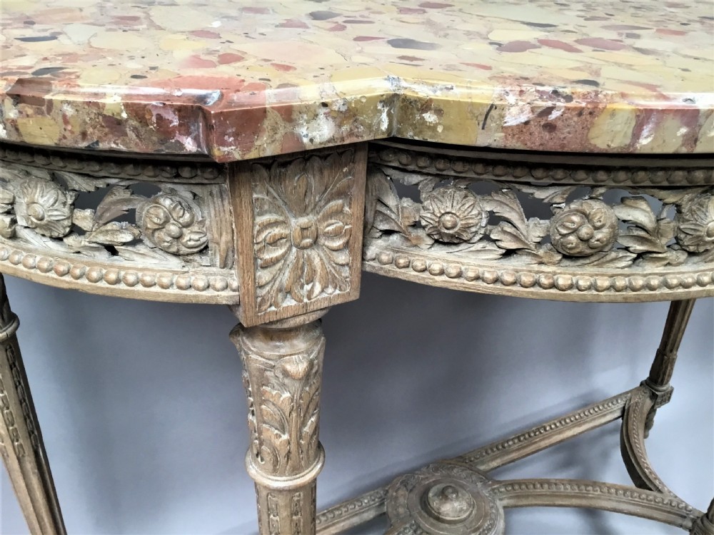 C18th Louis XVI walnut marble top console table View VIII