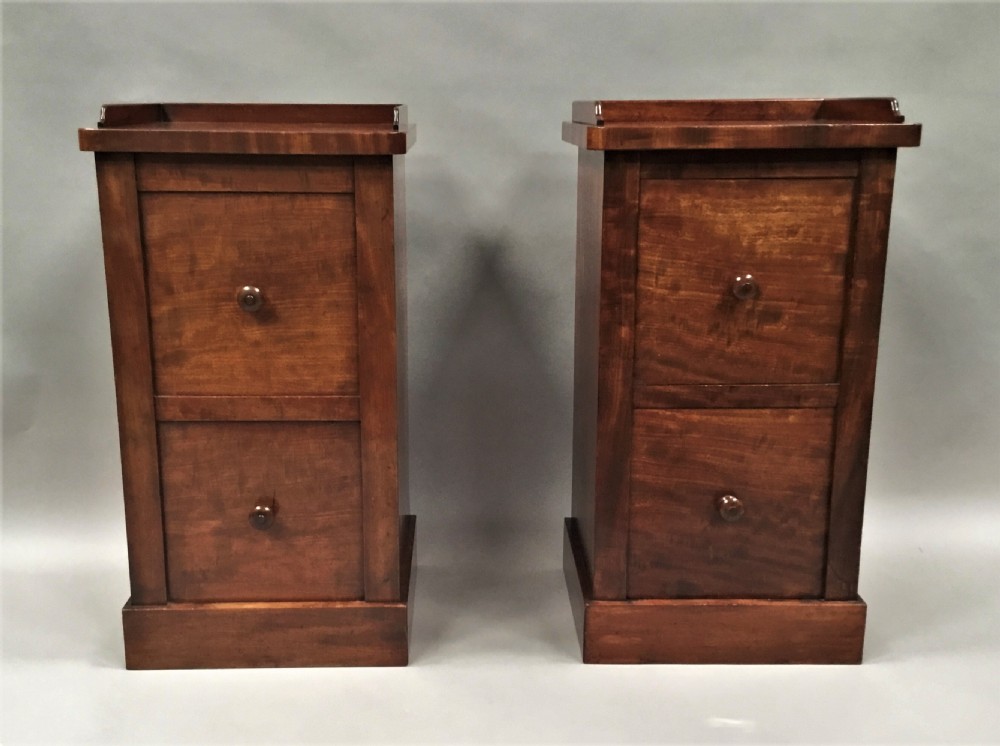 Regency pair of mahogany bedside cabinets by Holland and Sons View II