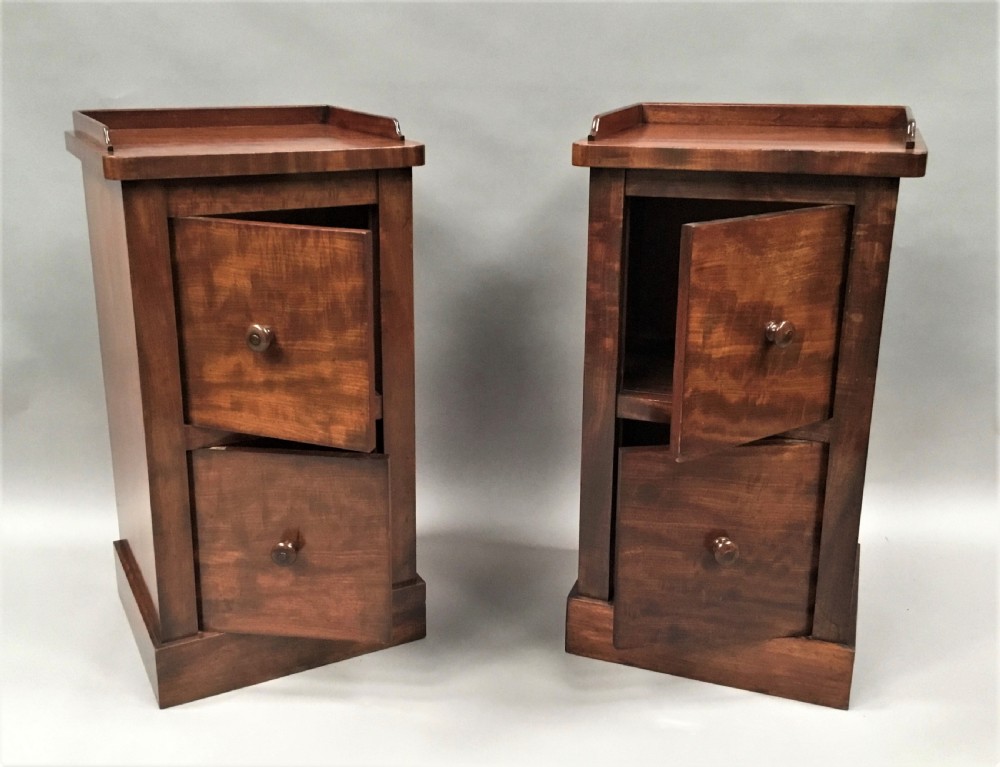 Regency pair of mahogany bedside cabinets by Holland and Sons View III