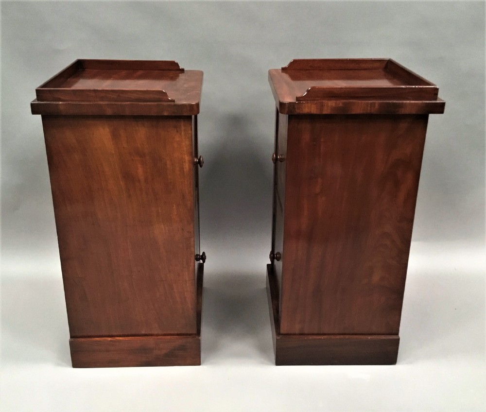 Regency pair of mahogany bedside cabinets by Holland and Sons View IX