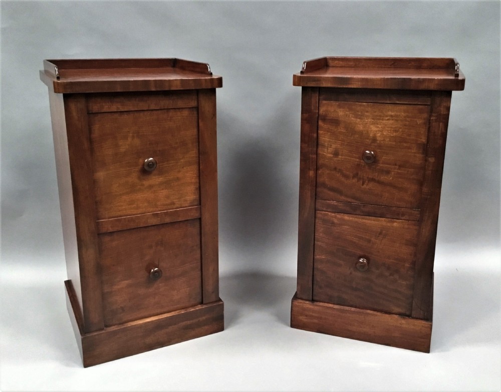 Regency pair of mahogany bedside cabinets by Holland and Sons View XVII