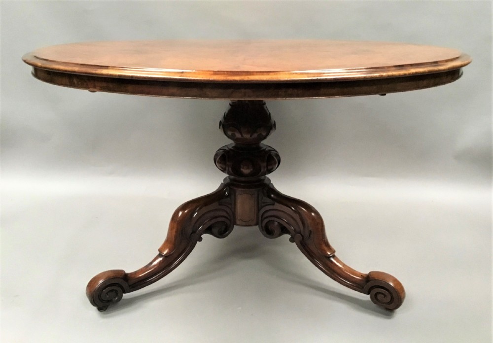 C19th burr walnut centre table View VI