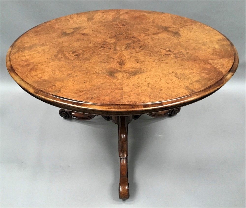C19th burr walnut centre table View VII