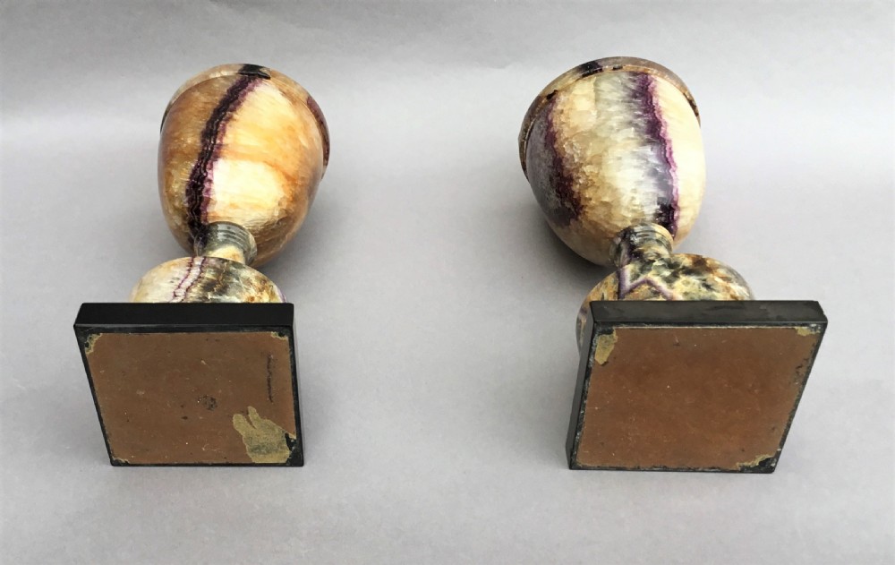 English Regency pair of Blue John urns in the neoclassical taste View XXVI