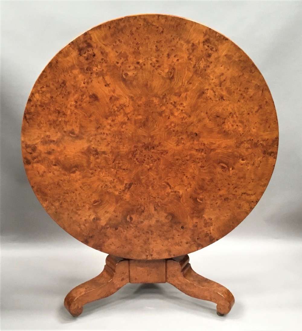 Mid C19th burr ash centre table