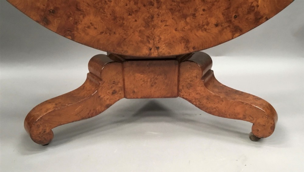 Mid C19th burr ash centre table View VI