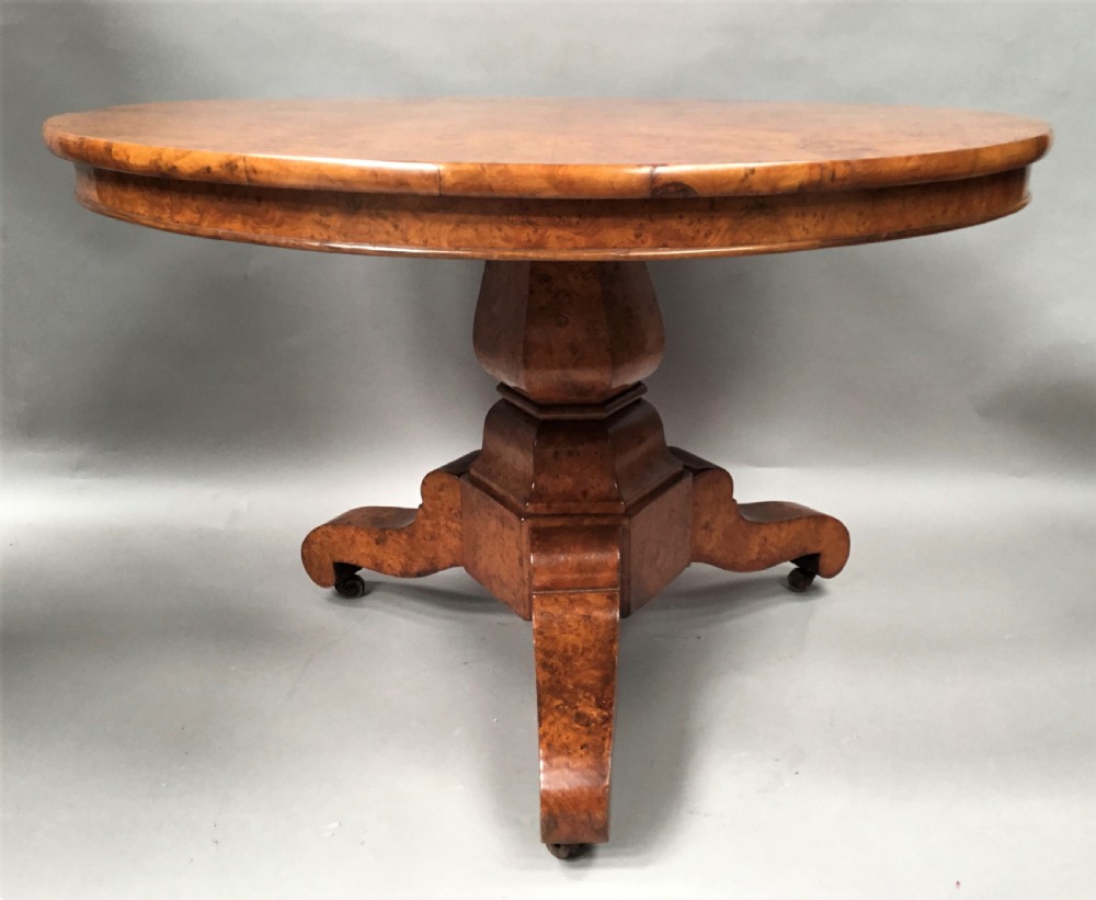 Mid C19th burr ash centre table View X