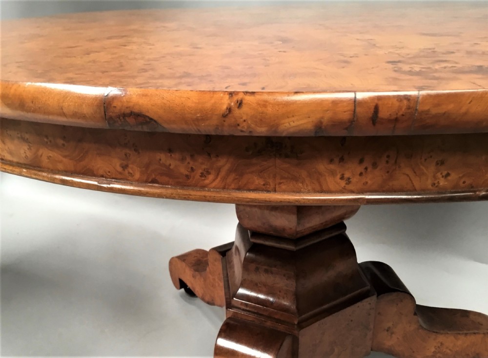 Mid C19th burr ash centre table View XI