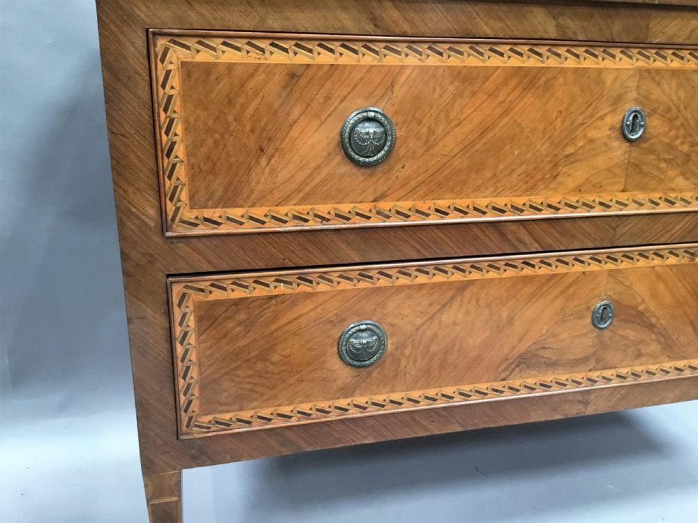 C18th Italian walnut inlaid commode View IV