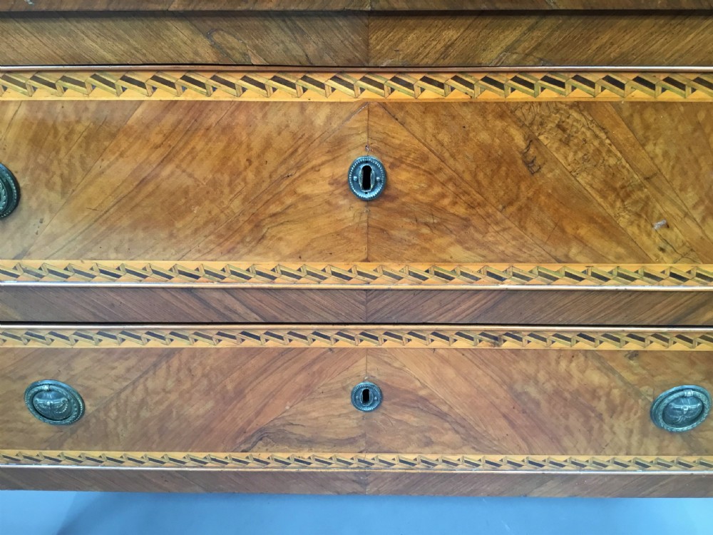 C18th Italian walnut inlaid commode View VI