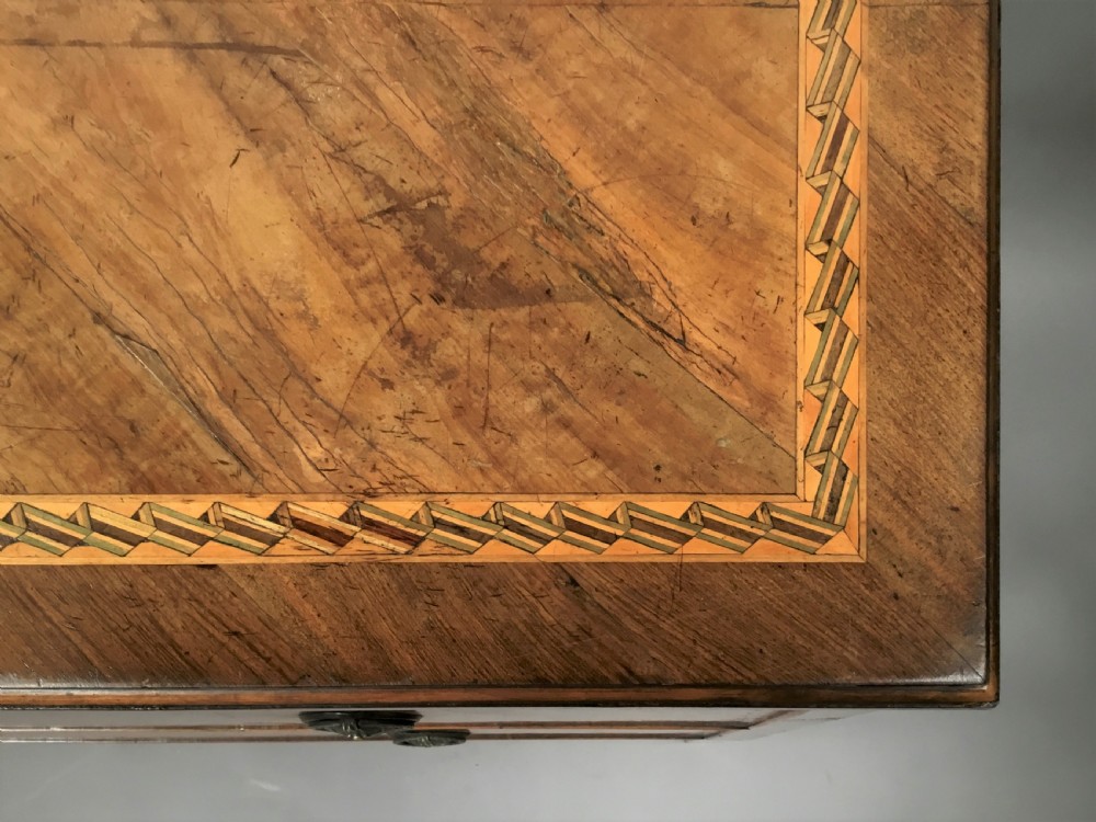 C18th Italian walnut inlaid commode View X