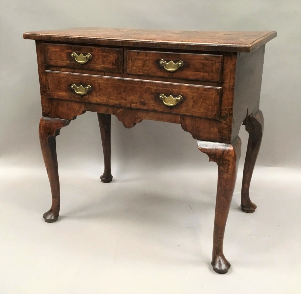 George I walnut cabriole leg lowboy 