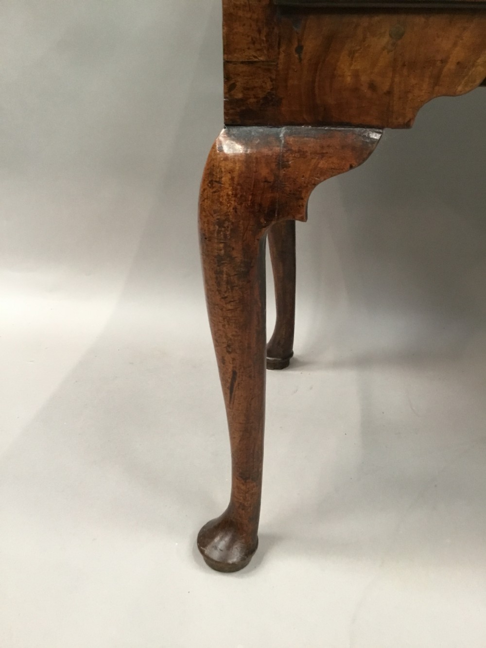 George I walnut cabriole leg lowboy  View V