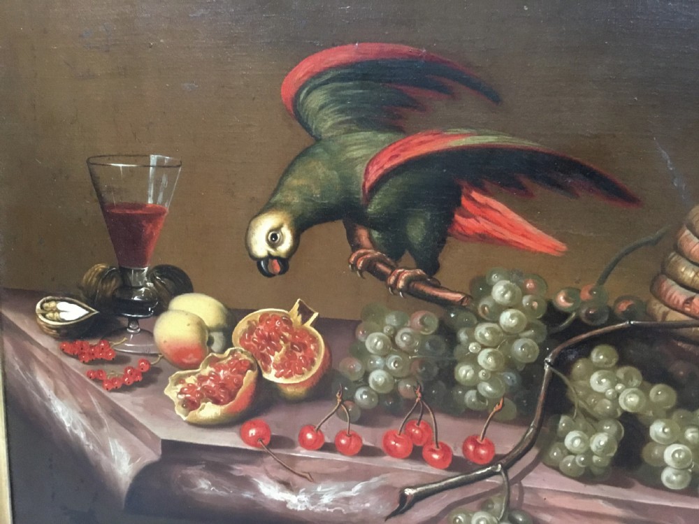 Large C19th still life oil painting View VIII