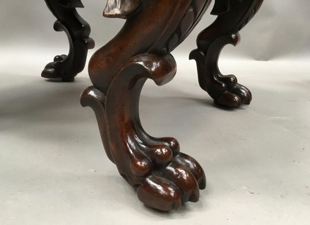 William IV large pair of carved mahogany stools View XII