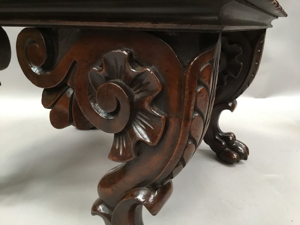 William IV large pair of carved mahogany stools View XIII