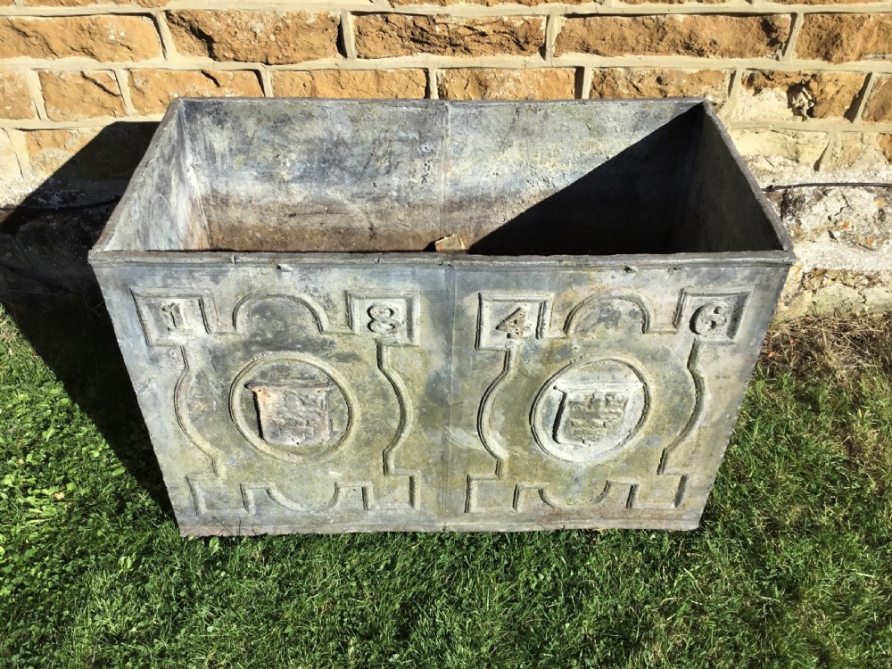 C19th lead cistern dated 1846 of unusual neat proportions View X