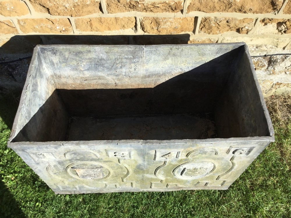 C19th lead cistern dated 1846 of unusual neat proportions View XII