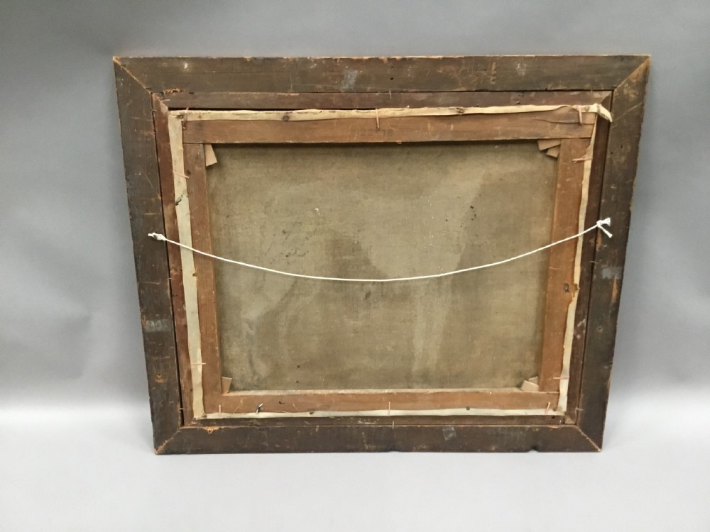 C19th primitive oil painting of a greyhound View IX