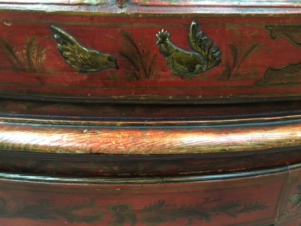 C18th red lacquered Chinoiserie standing corner cupboard View XIV