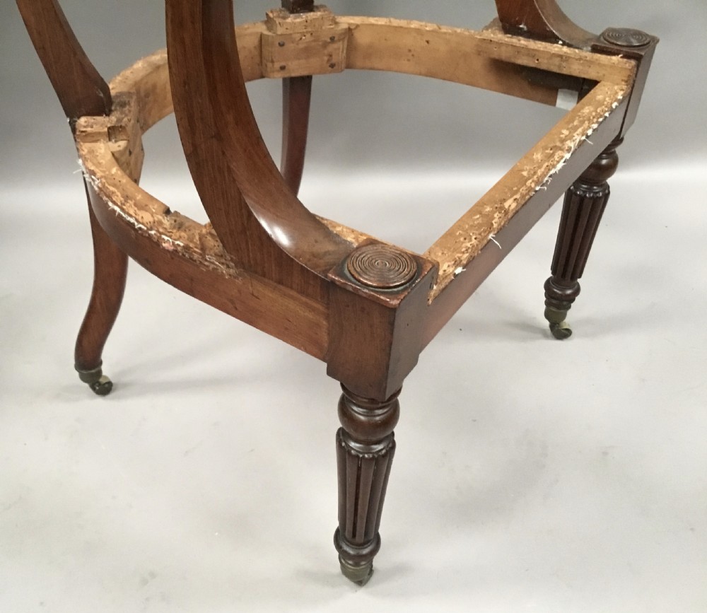 Regency figured mahogany desk chair with horseshoe shaped back View X