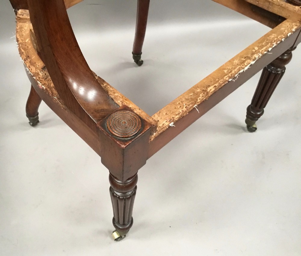 Regency figured mahogany desk chair with horseshoe shaped back View XI