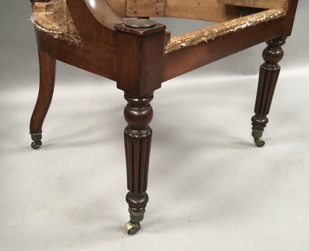 Regency figured mahogany desk chair with horseshoe shaped back View XIV