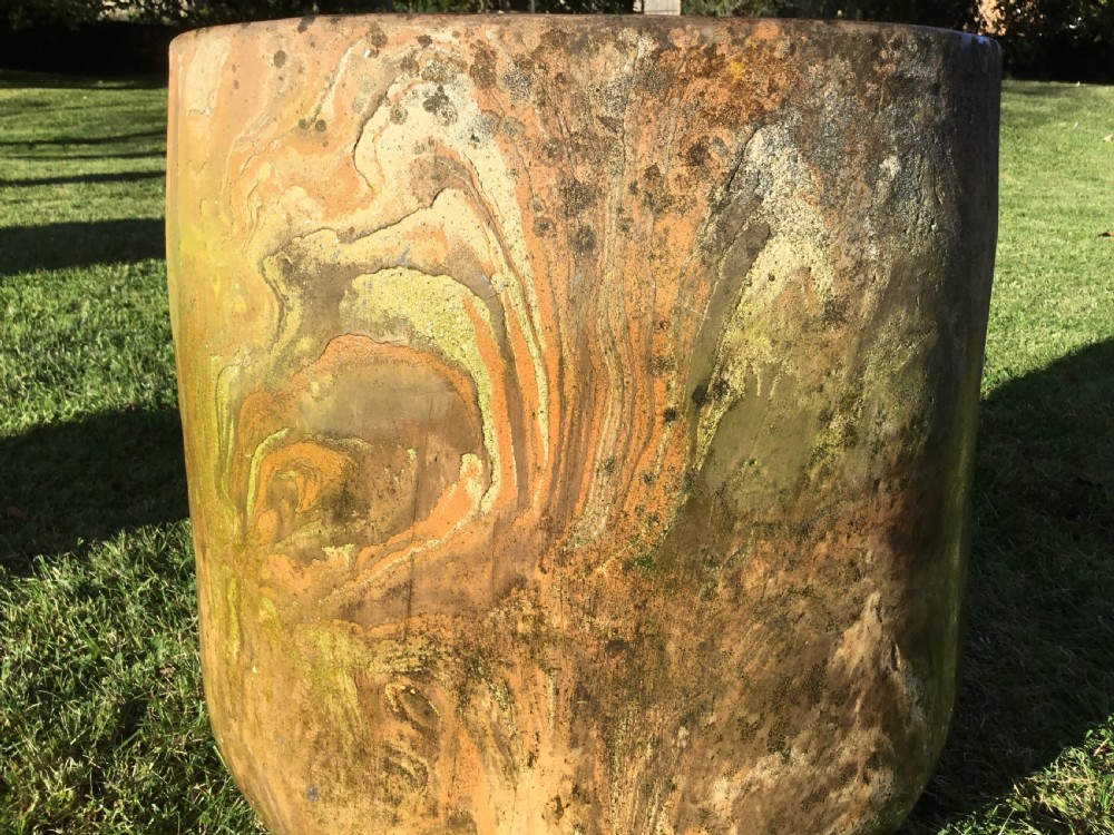 Mid C20th pair large terracotta pots / garden urns View IX
