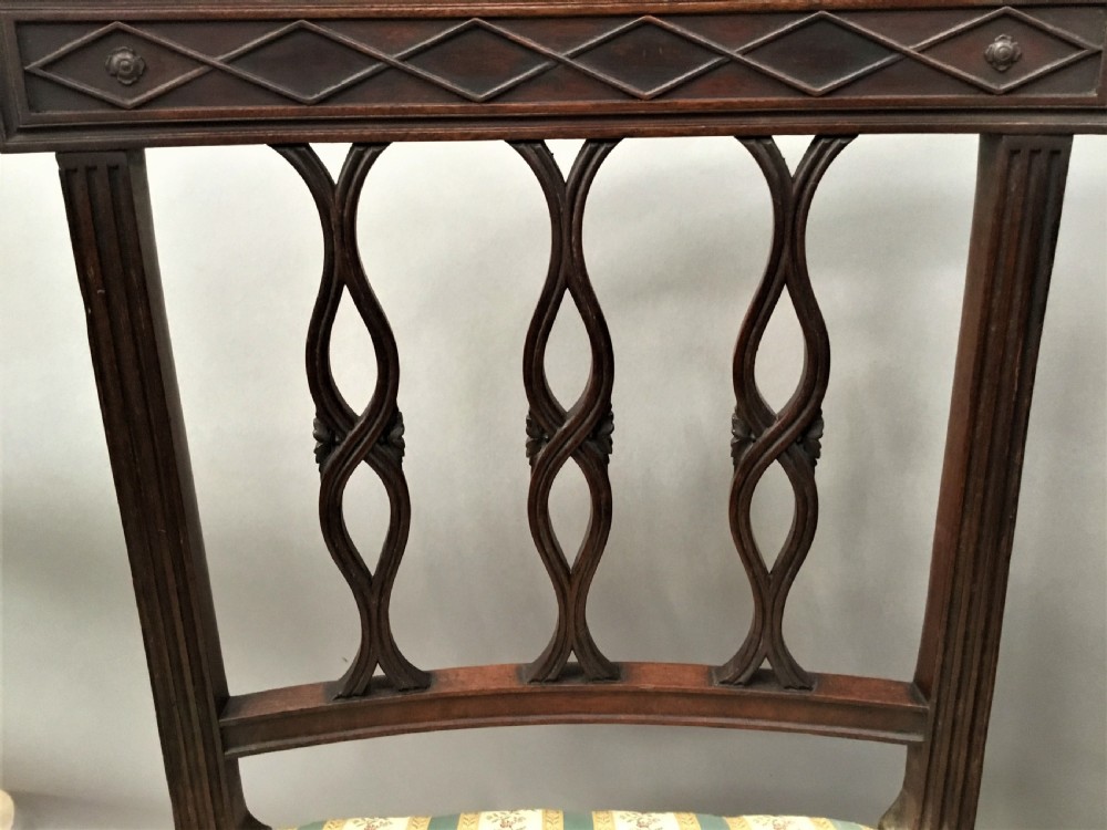 George III set of 4 mahogany dining chairs View X