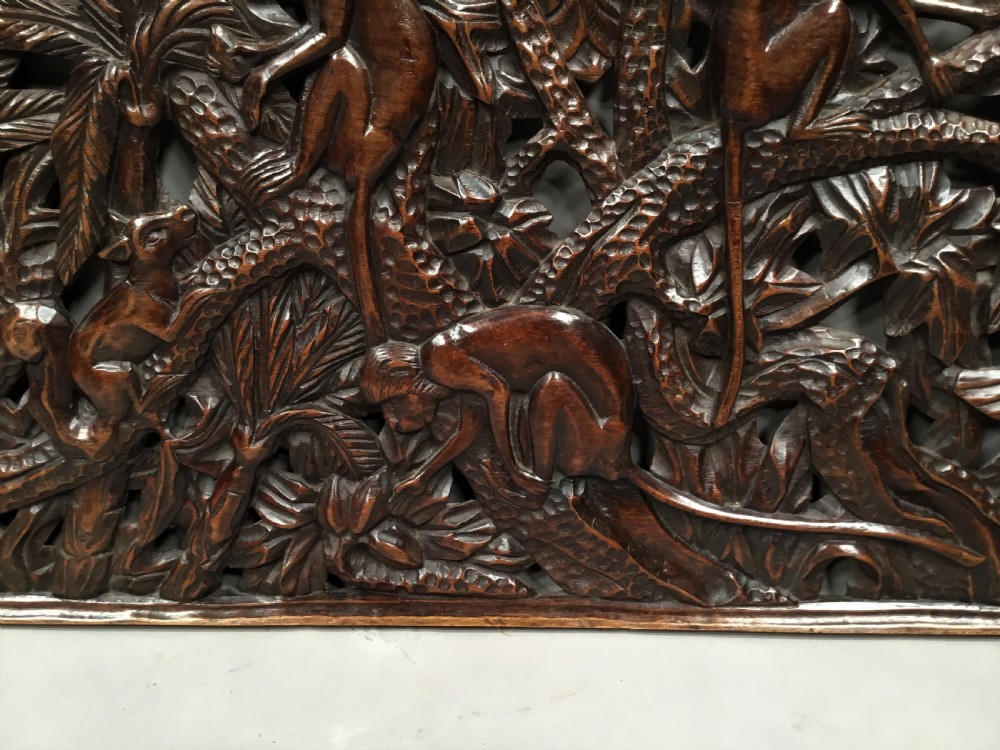 C19th large carved panel of animals View VII