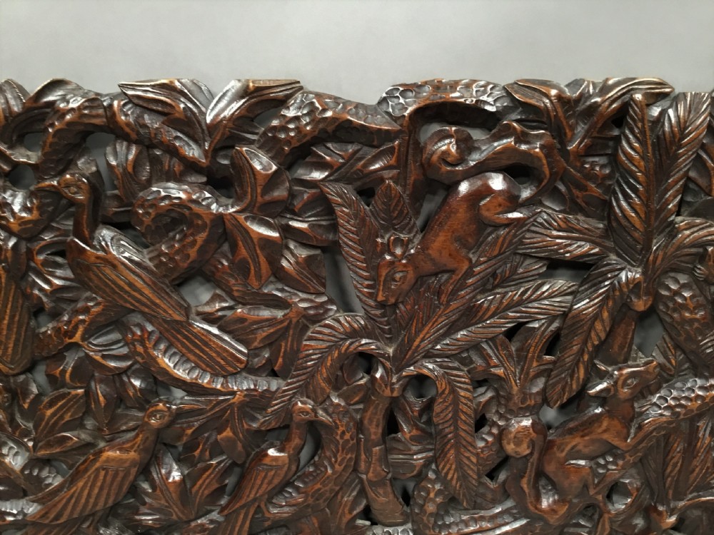 C19th large carved panel of animals View VIII
