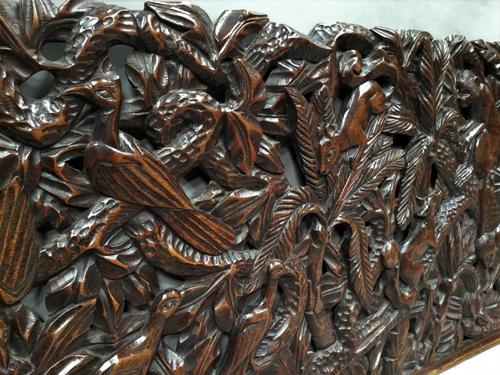 C19th large carved panel of animals View XII