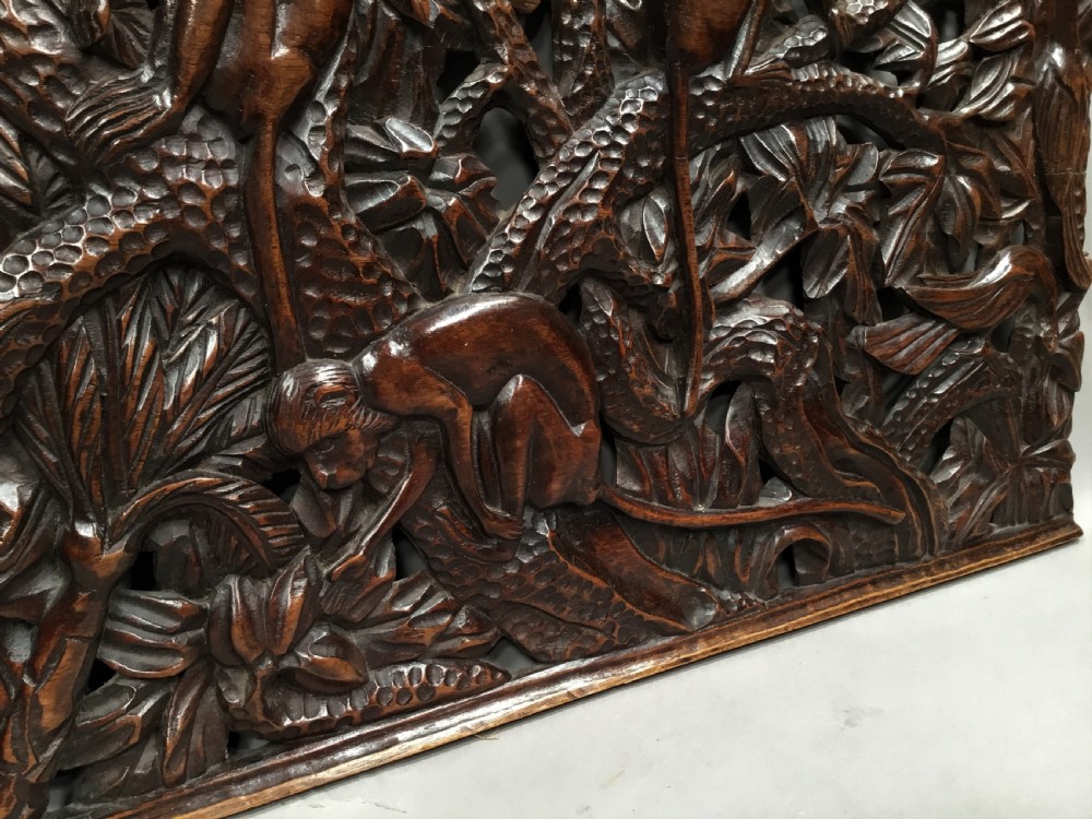 C19th large carved panel of animals View XIII