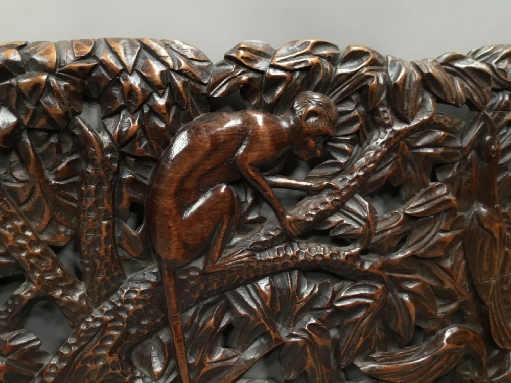 C19th large carved panel of animals View XIV