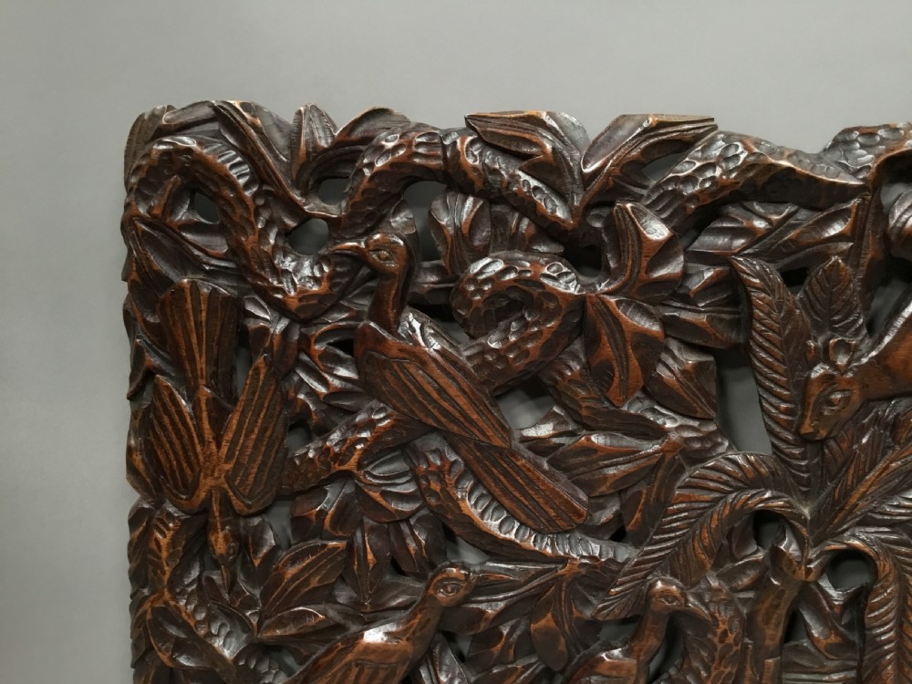 C19th large carved panel of animals View XV