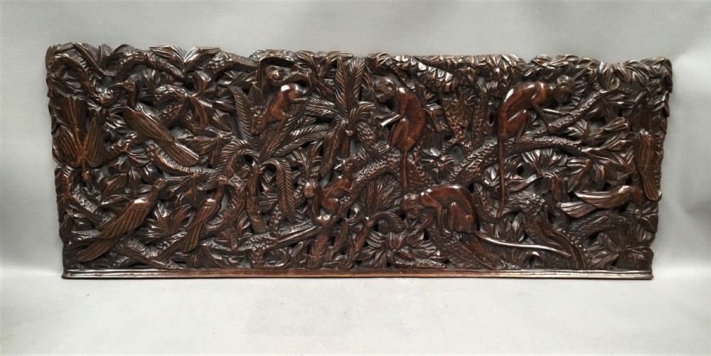 C19th large carved panel of animals View XVI