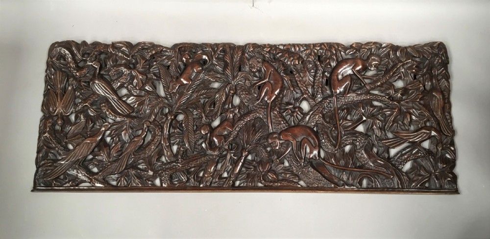 C19th large carved panel of animals View XVII