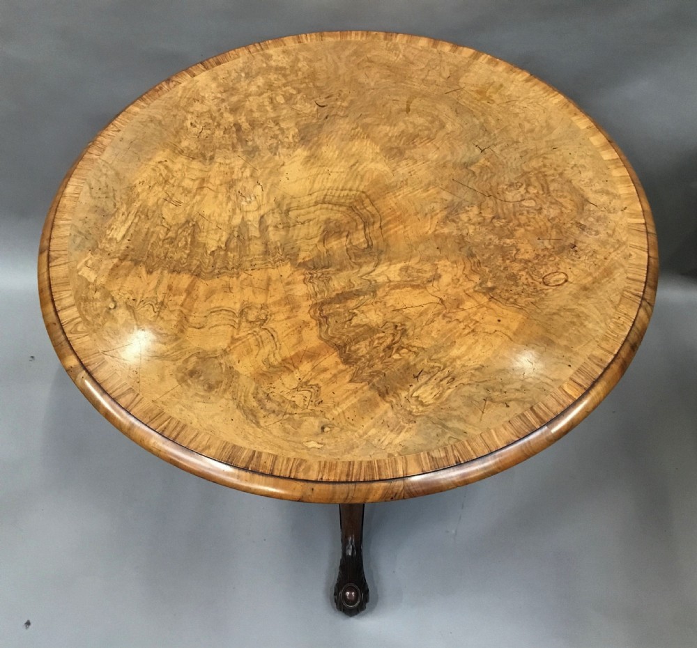 George IV Gillows centre table in burr walnut and goncalo alves