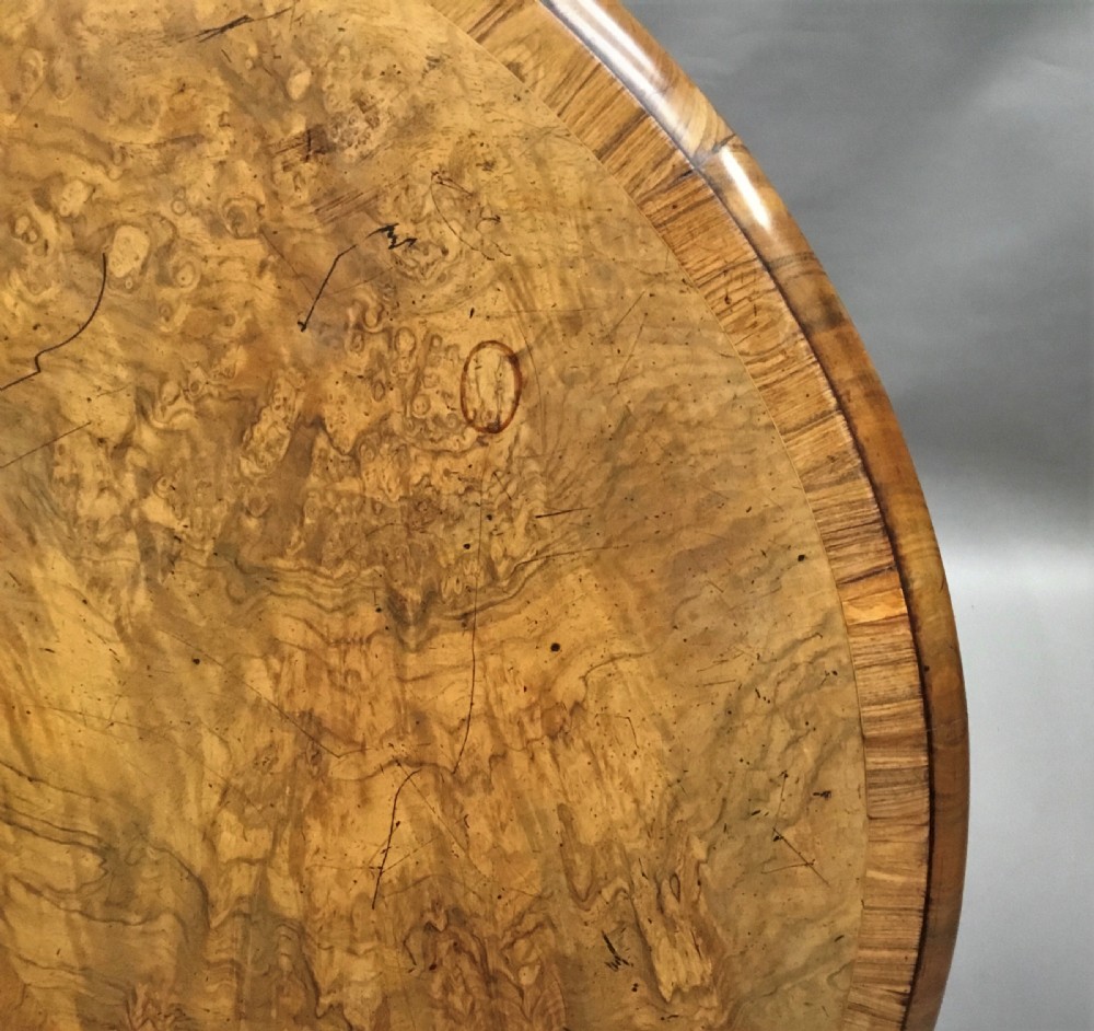 George IV Gillows centre table in burr walnut and goncalo alves View XVII