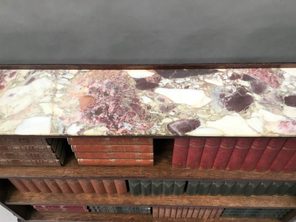 C19th Louis XV style kingwood and tulip wood open bookcase View VI