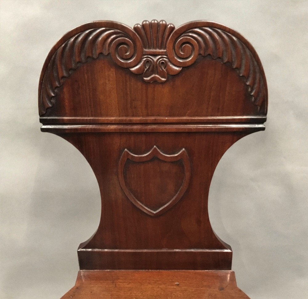 Regency pair of mahogany hall chairs View VI