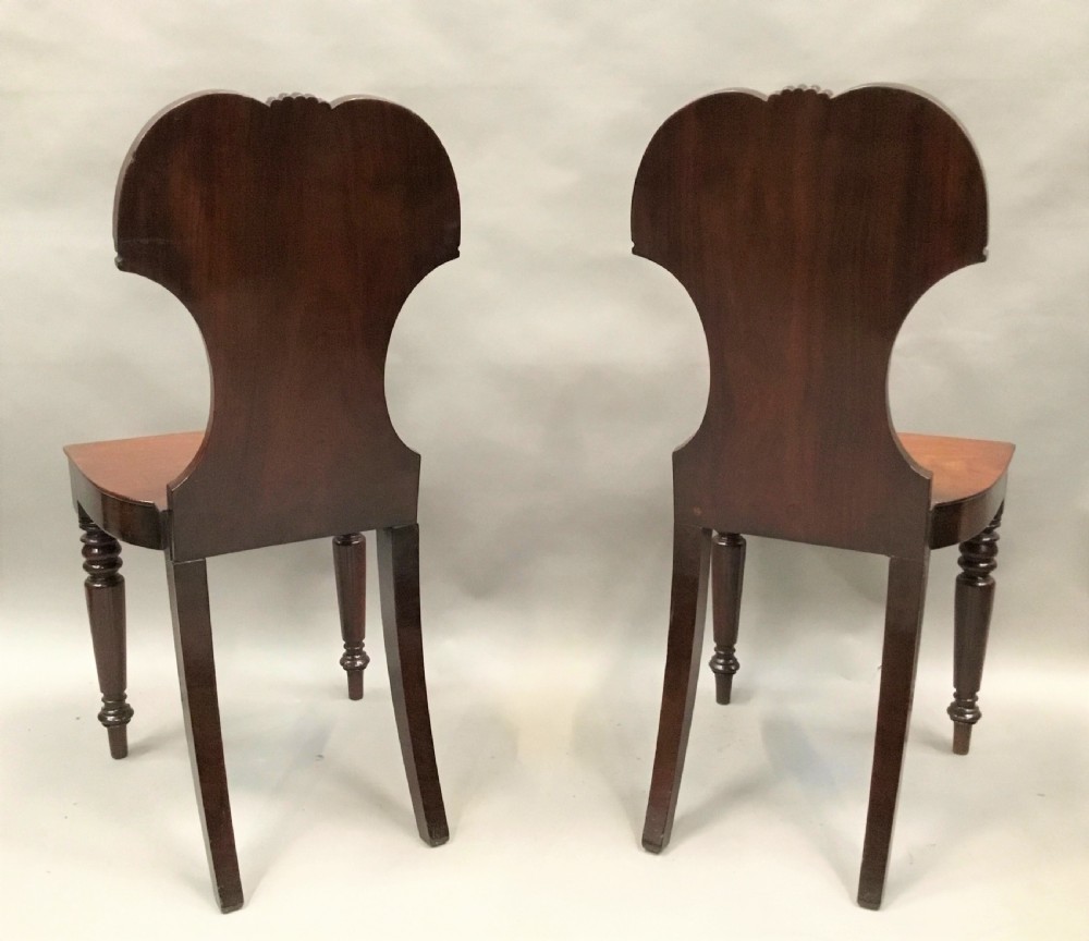 Regency pair of mahogany hall chairs View XV