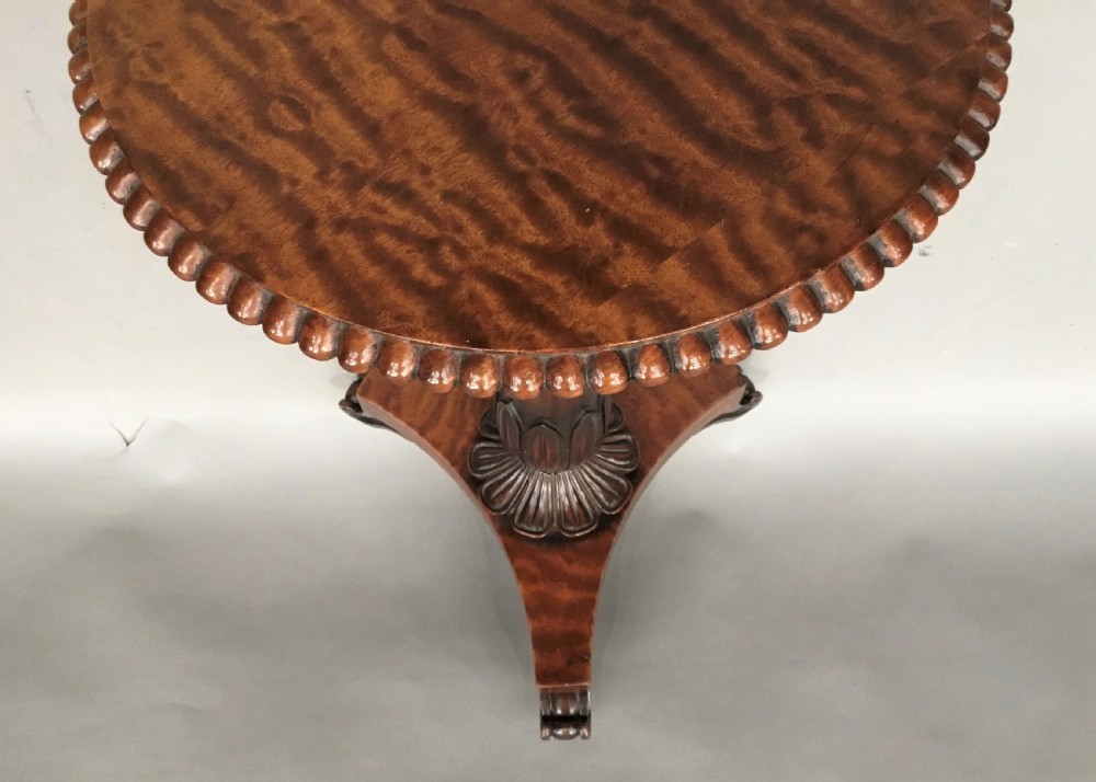 Regency unusual fiddleback  mahogany occasional table View X