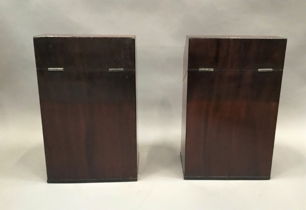 George III Sheraton pair of inlaid mahogany cutlery knife boxes View XVIII