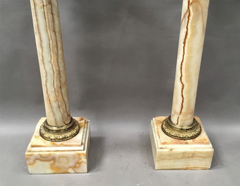 C19th pair of marble and gilt bronze pedestal columns View VII